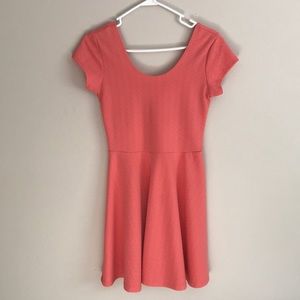 Salmon Cap Sleeve Party Dress